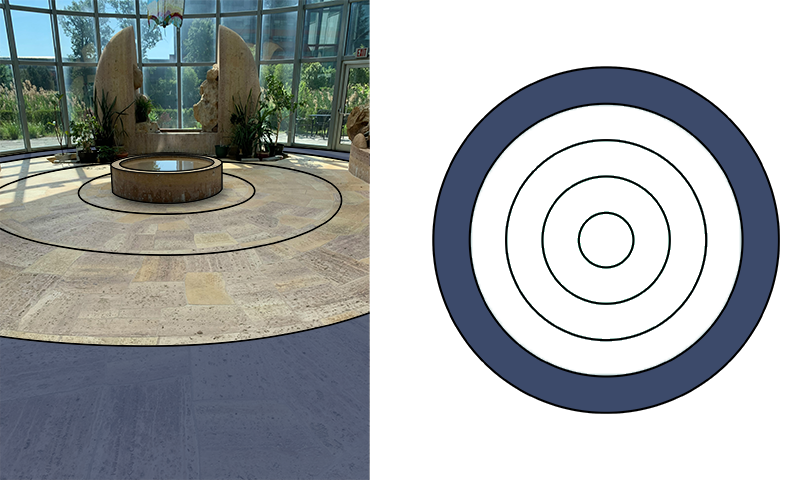 Four concentric rings surrounding the Calm at the Center, The outermost ring representing Spiritual Maturity is highlighted